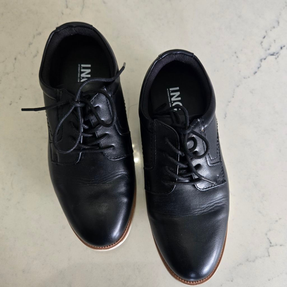 Big Boy's INC International Concepts Halden Lace Up Black Oxford Shoes Size 4